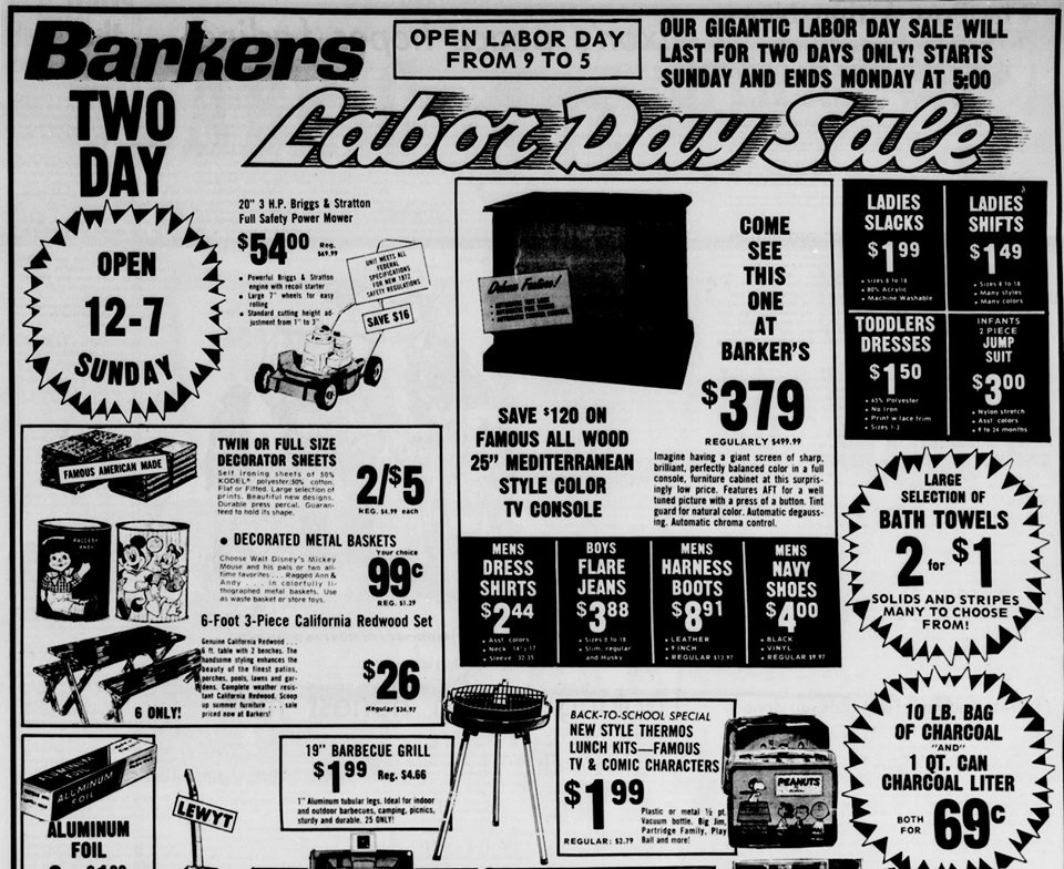 Barkers Newspaper Ads